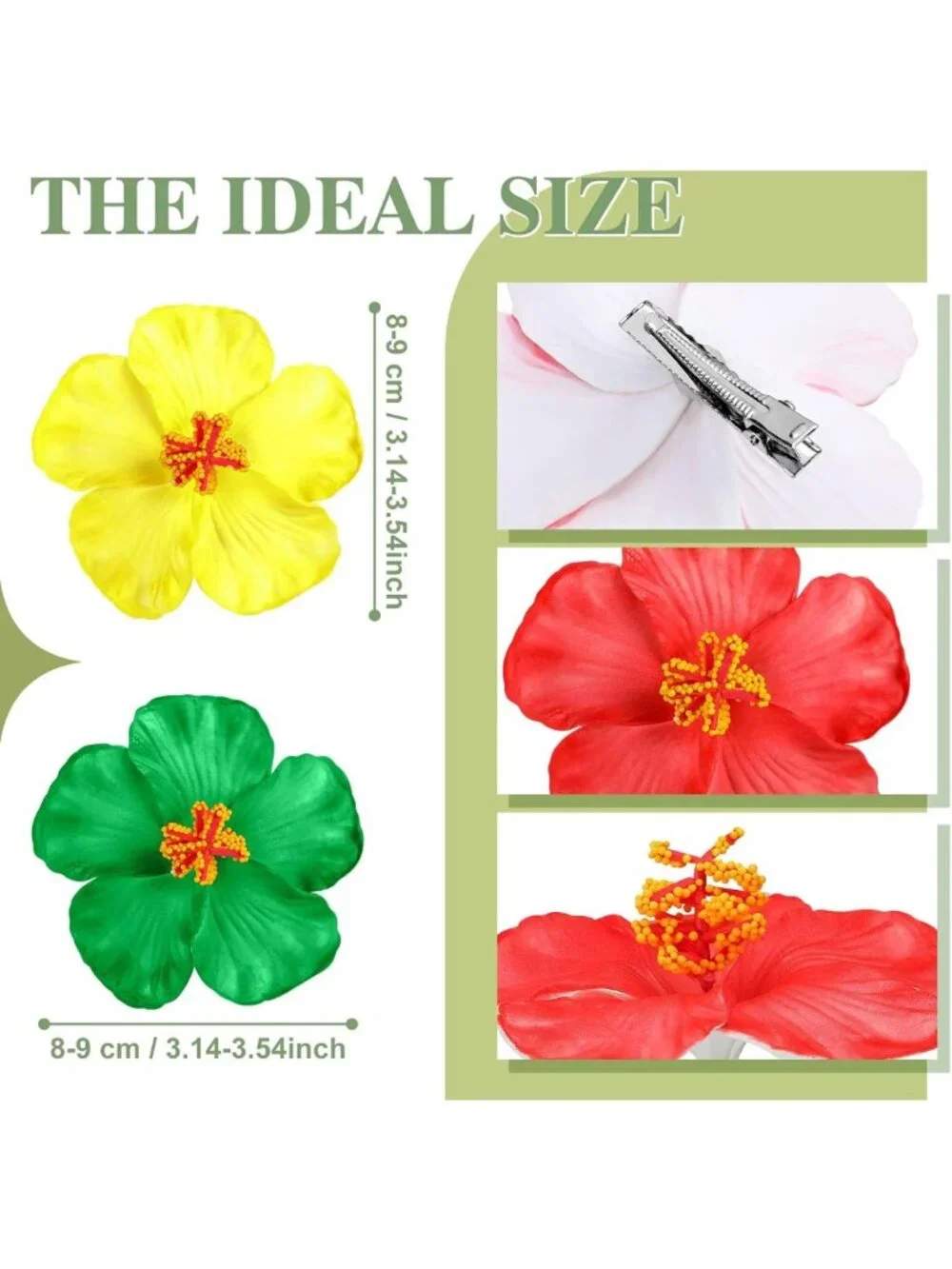 45 Pcs Hibiscus Hair Clips - Colorful Floral Accessories for Weddings & Beach